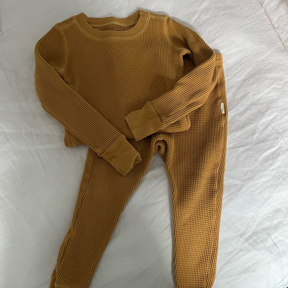 Noble mustard organic waffle pajamas
